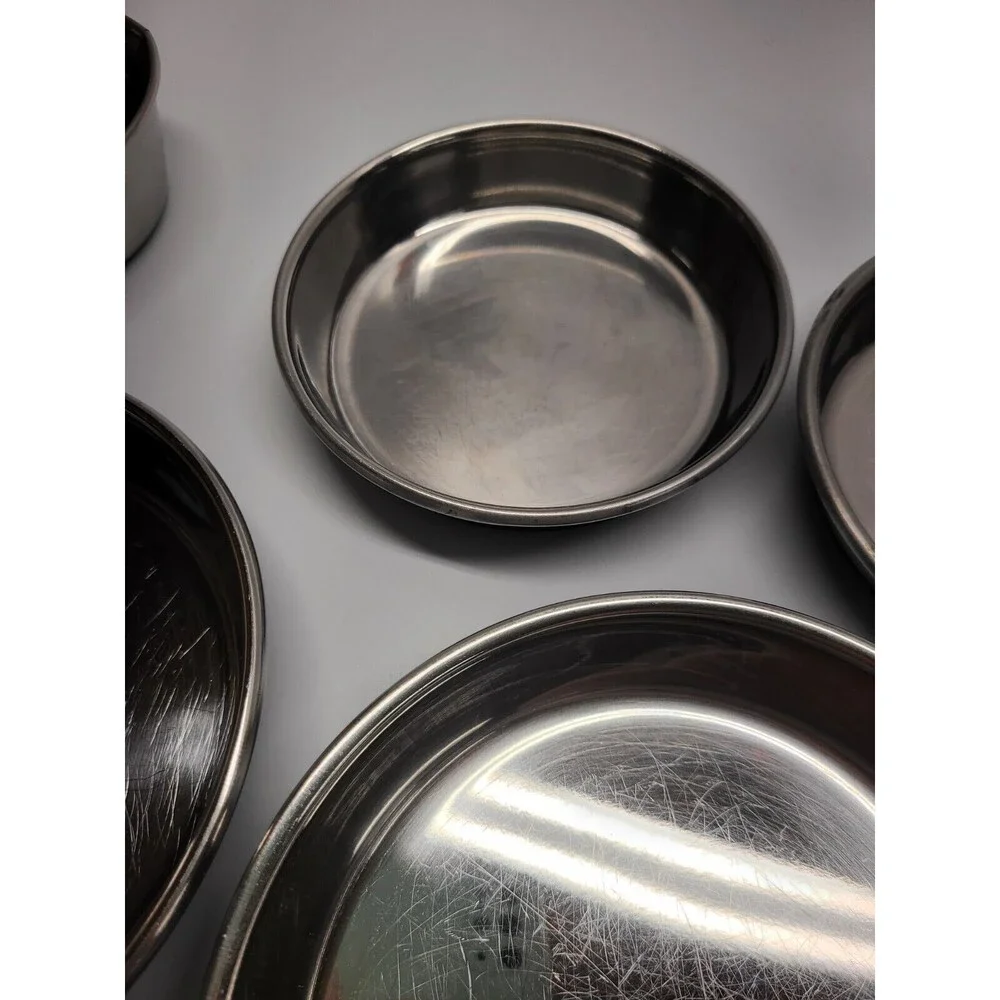 Set of 7 - Stainless Steel Pet Bowl Food Dishes 16 oz and 12 oz Cat Dog